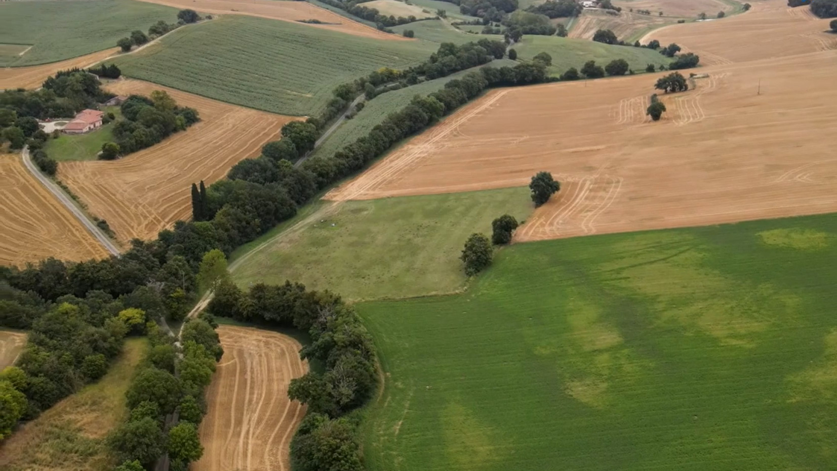 Illustration des parcelles agricoles et des couverts végétaux dans les coteaux de Gascogne
